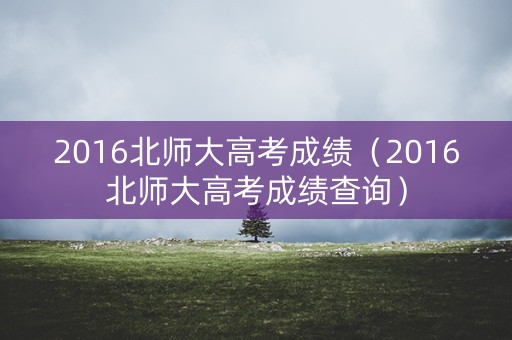2016北师大高考成绩（2016北师大高考成绩查询）