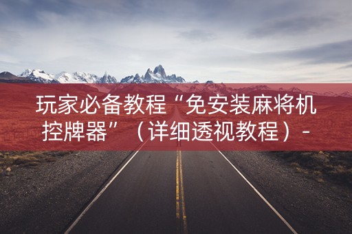 玩家必备教程“免安装麻将机控牌器”（详细透视教程）-哔哩哔哩