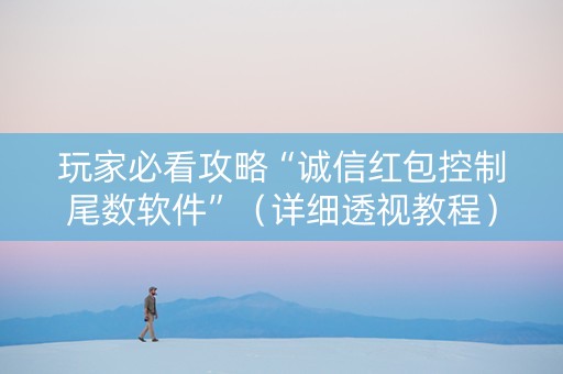 玩家必看攻略“诚信红包控制尾数软件”（详细透视教程）-哔哩哔哩