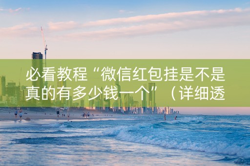 必看教程“微信红包挂是不是真的有多少钱一个”（详细透视教程）-哔哩哔哩