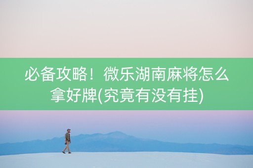 必备攻略！微乐湖南麻将怎么拿好牌(究竟有没有挂)