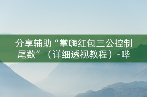 分享辅助“掌嗨红包三公控制尾数”（详细透视教程）-哔哩哔哩