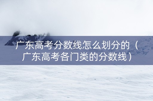 广东高考分数线怎么划分的（广东高考各门类的分数线）