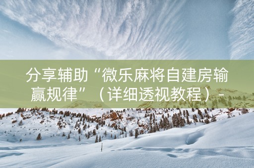 分享辅助“微乐麻将自建房输赢规律”（详细透视教程）-哔哩哔哩