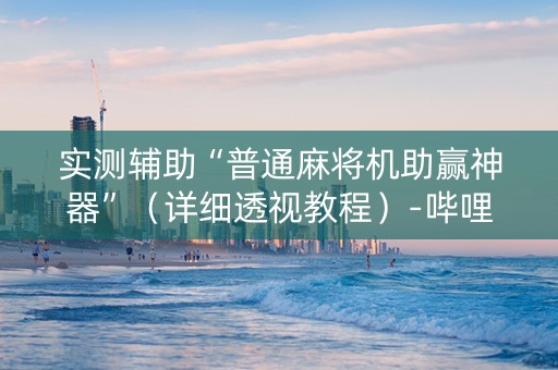 实测辅助“普通麻将机助赢神器”（详细透视教程）-哔哩哔哩