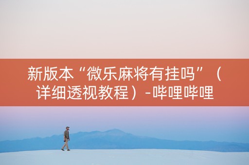 新版本“微乐麻将有挂吗”（详细透视教程）-哔哩哔哩