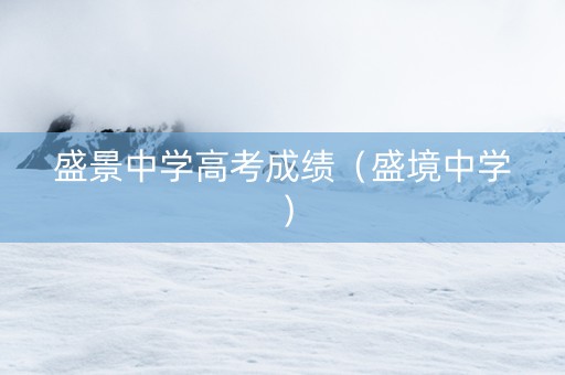 盛景中学高考成绩（盛境中学）