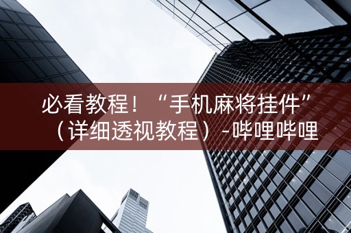 必看教程！“手机麻将挂件”（详细透视教程）-哔哩哔哩