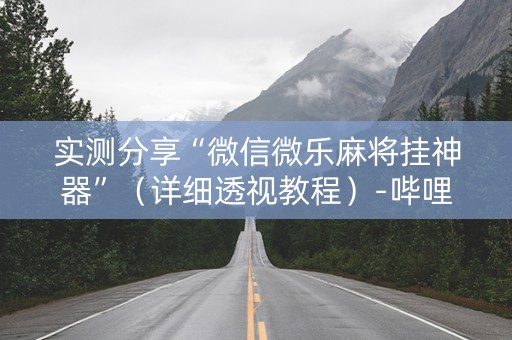 实测分享“微信微乐麻将挂神器”（详细透视教程）-哔哩哔哩