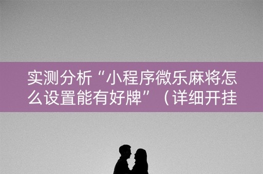 实测分析“小程序微乐麻将怎么设置能有好牌”（详细开挂教程）-哔哩哔哩