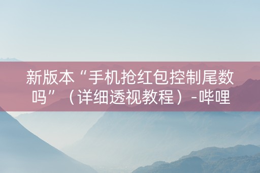 新版本“手机抢红包控制尾数吗”（详细透视教程）-哔哩哔哩