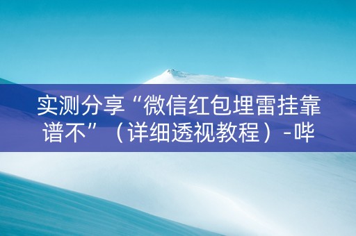 实测分享“微信红包埋雷挂靠谱不”（详细透视教程）-哔哩哔哩