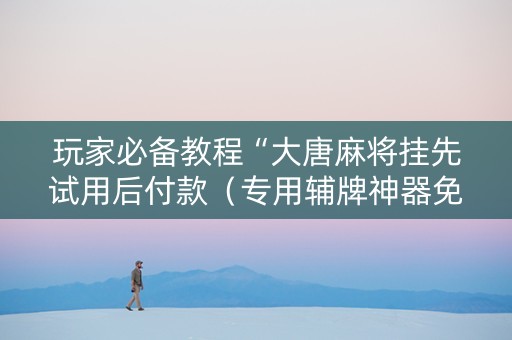 玩家必备教程“大唐麻将挂先试用后付款（专用辅牌神器免安装）