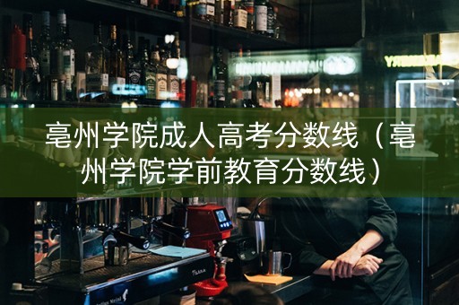 亳州学院成人高考分数线（亳州学院学前教育分数线）
