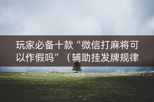 玩家必备十款“微信打麻将可以作假吗”（辅助挂发牌规律)