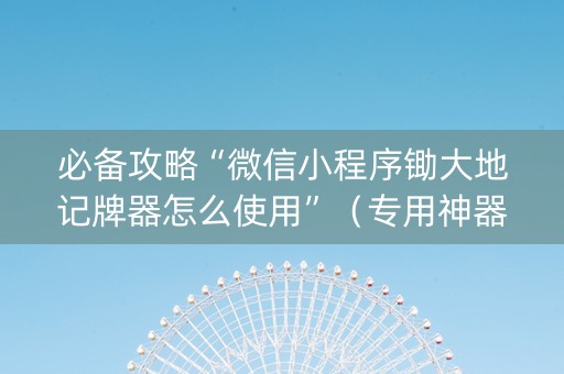 必备攻略“微信小程序锄大地记牌器怎么使用”（专用神器下载)
