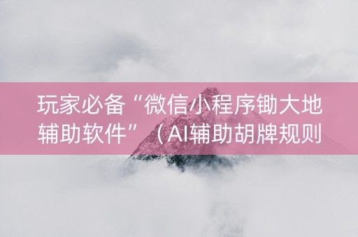 玩家必备“微信小程序锄大地辅助软件”（AI辅助胡牌规则)