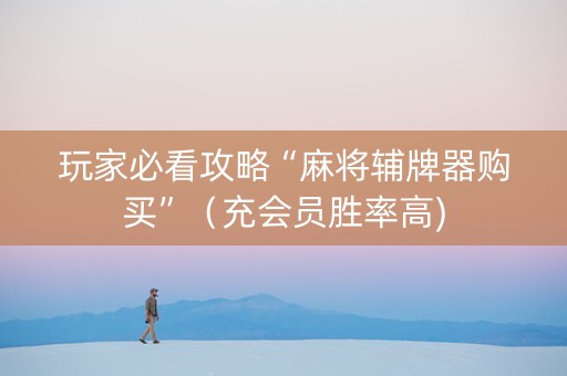 玩家必看攻略“麻将辅牌器购买”（充会员胜率高)