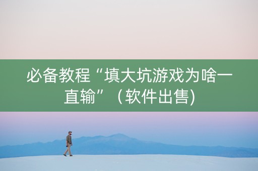 必备教程“填大坑游戏为啥一直输”（软件出售)