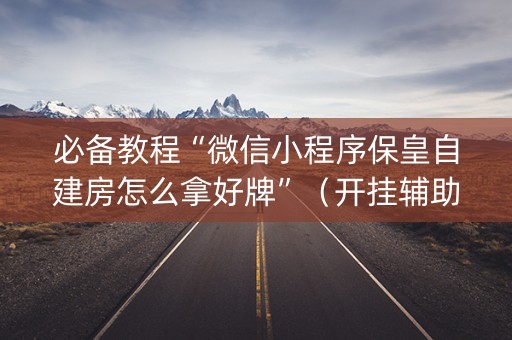 必备教程“微信小程序保皇自建房怎么拿好牌”（开挂辅助脚本)