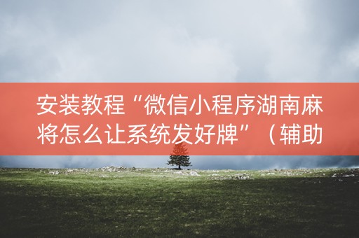 安装教程“微信小程序湖南麻将怎么让系统发好牌”（辅助挂发牌规律)
