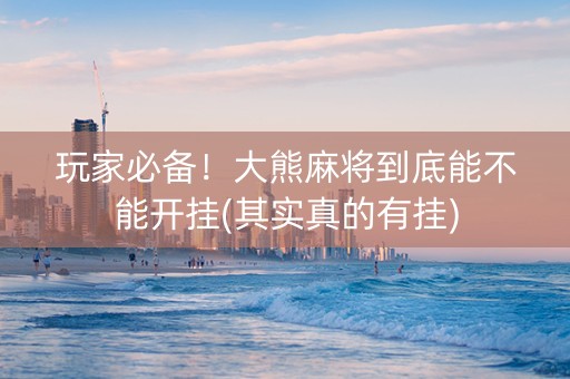 玩家必备！大熊麻将到底能不能开挂(其实真的有挂)