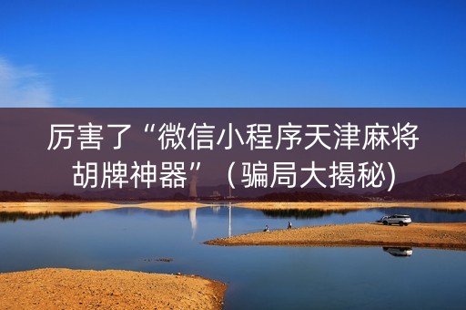 厉害了“微信小程序天津麻将胡牌神器”（骗局大揭秘)