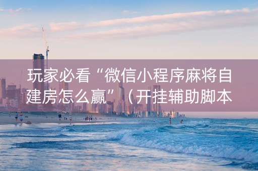 玩家必看“微信小程序麻将自建房怎么赢”（开挂辅助脚本)