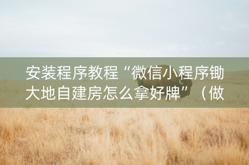 安装程序教程“微信小程序锄大地自建房怎么拿好牌”（做弊器软件下载)