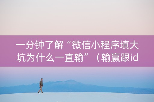 一分钟了解“微信小程序填大坑为什么一直输”（输赢跟id号有关系吗)