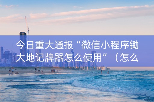 今日重大通报“微信小程序锄大地记牌器怎么使用”（怎么调胜率)