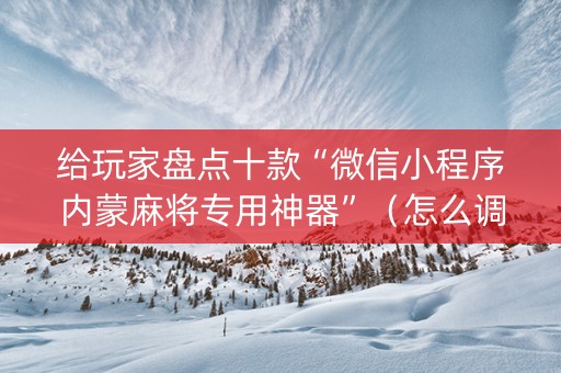 给玩家盘点十款“微信小程序内蒙麻将专用神器”（怎么调胜率)