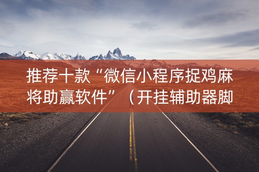 推荐十款“微信小程序捉鸡麻将助赢软件”（开挂辅助器脚本)