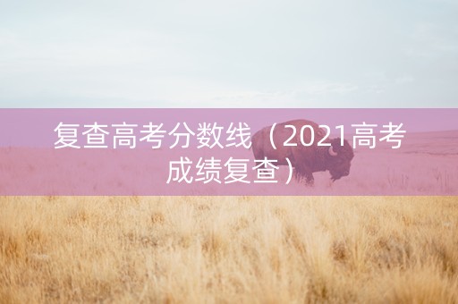 复查高考分数线（2021高考成绩复查）