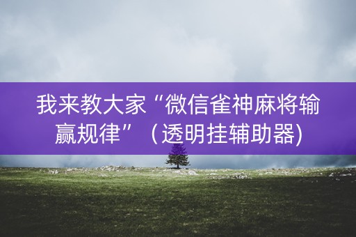 我来教大家“微信雀神麻将输赢规律”（透明挂辅助器)