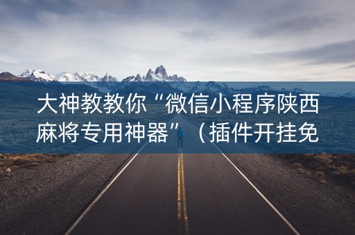 大神教教你“微信小程序陕西麻将专用神器”（插件开挂免费AI)