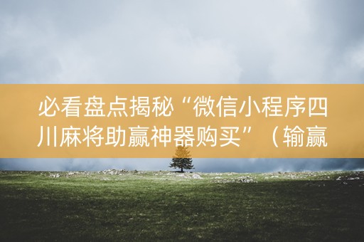 必看盘点揭秘“微信小程序四川麻将助赢神器购买”（输赢规律)