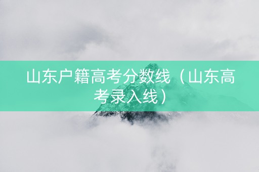 山东户籍高考分数线（山东高考录入线）