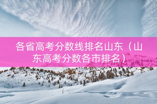 各省高考分数线排名山东（山东高考分数各市排名）