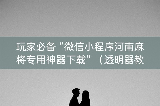 玩家必备“微信小程序河南麻将专用神器下载”（透明器教程)