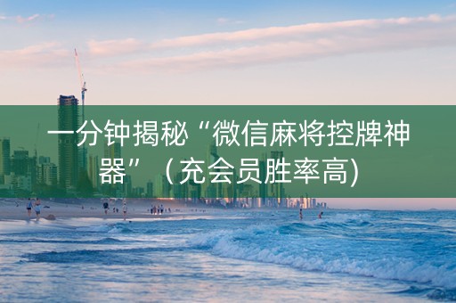一分钟揭秘“微信麻将控牌神器”（充会员胜率高)