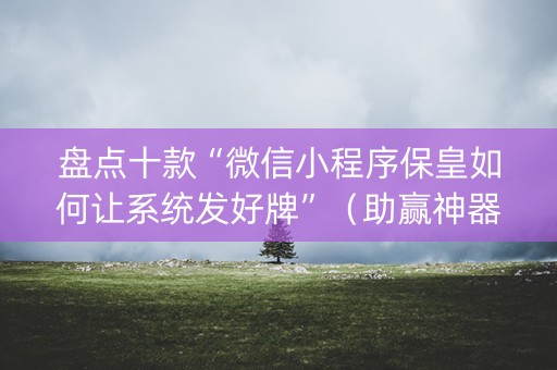 盘点十款“微信小程序保皇如何让系统发好牌”（助赢神器)