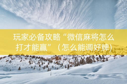 玩家必备攻略“微信麻将怎么打才能赢”（怎么能调好牌)