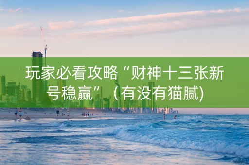 玩家必看攻略“财神十三张新号稳赢”（有没有猫腻)