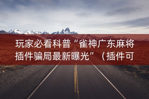 玩家必看科普“雀神广东麻将插件骗局最新曝光”（插件可信吗)