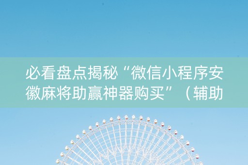 必看盘点揭秘“微信小程序安徽麻将助赢神器购买”（辅助软件)