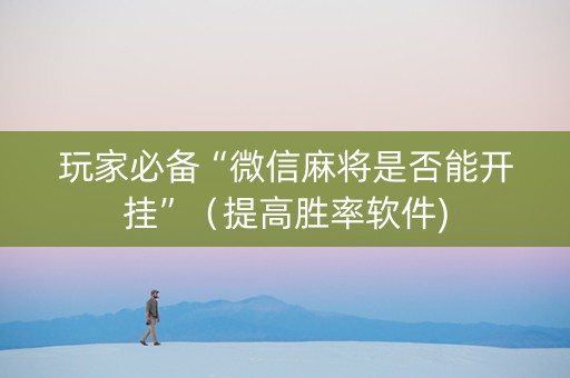 玩家必备“微信麻将是否能开挂”（提高胜率软件)