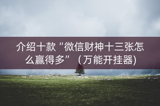 介绍十款“微信财神十三张怎么赢得多”（万能开挂器)