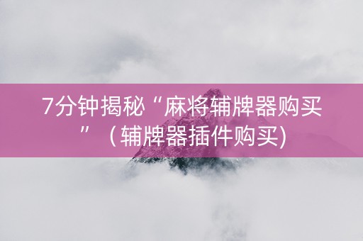 7分钟揭秘“麻将辅牌器购买”（辅牌器插件购买)