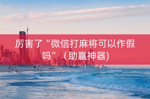 厉害了“微信打麻将可以作假吗”（助赢神器)